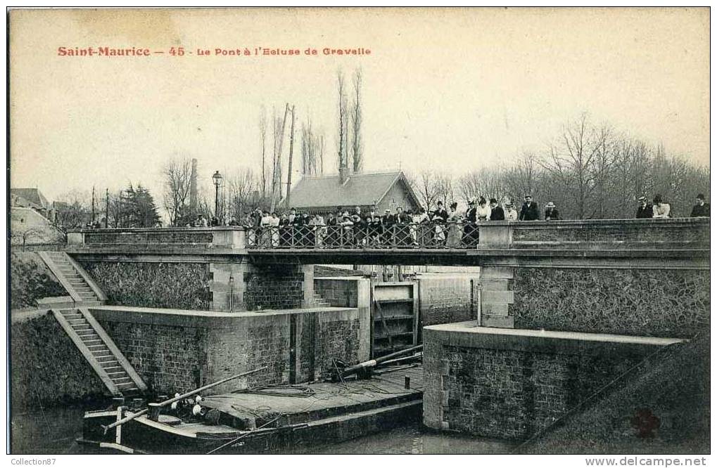 94 - VAL De MARNE - LE PONT à L'ECLUSE De GRAVELLE - PENICHE - BATELLERIE - BATELIER - Saint Maurice