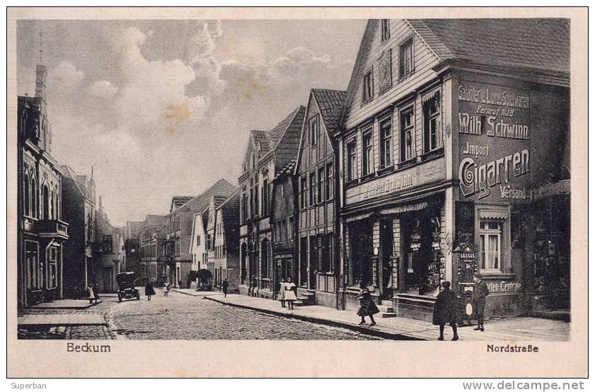 BECKUM - NORDSTRASSE : GALANTERIE LUXUS U. SPIELWAREN / WILHELM SCHWINN / CIGARREN... (a-103) - Beckum