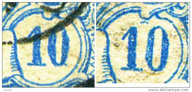 Luxemburg Mi. N° 6a Gestempelt 2 Mal ,1859/1863. Freimarken: Wappen Im Kreis Oder Im Oval;  Die Linke Marke Ist Einwandf - 1859-1880 Stemmi