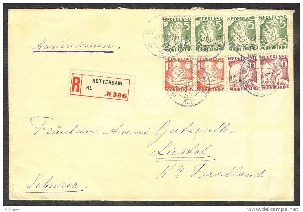 NETHERLANDS, COVER WITH SEMIPOSTALS 1930 TO SWITZERLAND - Lettres & Documents