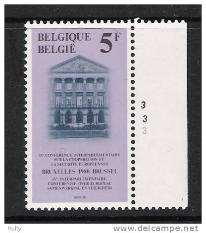 Belgie OCB 1975 (**) Met Plaatnummer 3. - 1971-1980