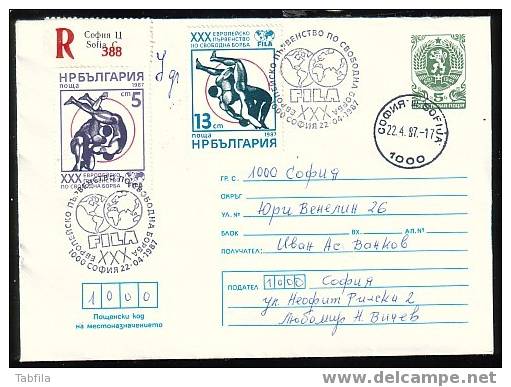 BULGARIE - 1987 - Luttel - Coupe De L´Europe - P.cover - Spec.cache, "R"travel - Wrestling