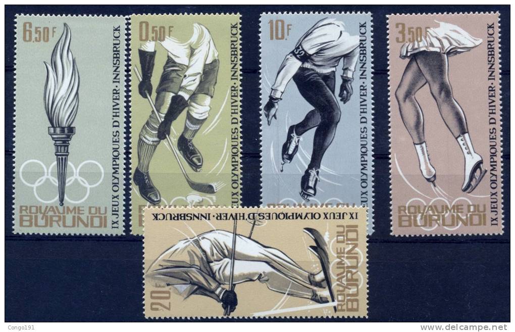Burundi 75/79 Olympische Spelen Jeux Olympiques Innsbruck - Unused Stamps