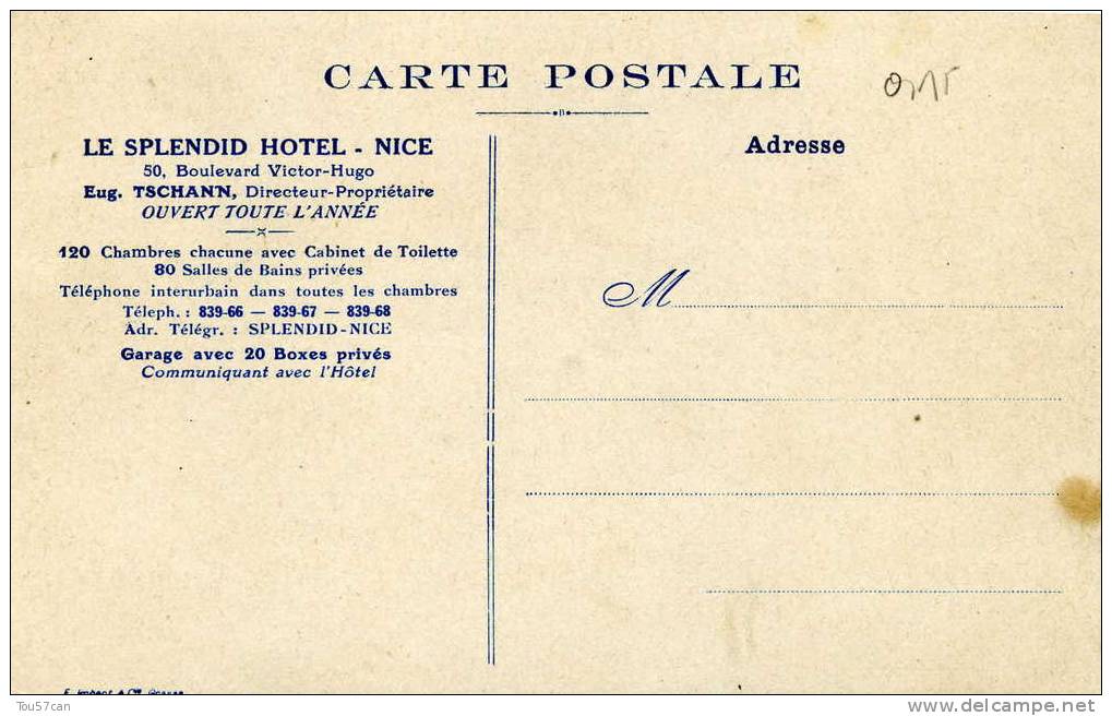 NICE - ALPES-MARITIMES - BELLE ET PEU COURANTE CPA COULEUR A PETIT PRIX. - Autres & Non Classés