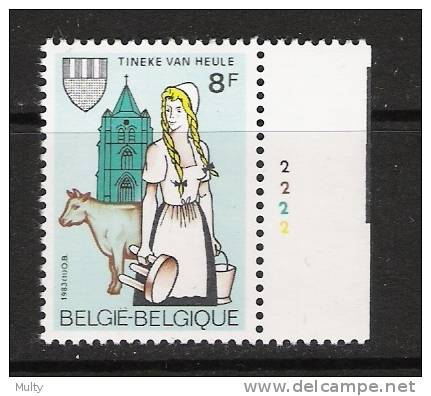 Belgie OCB 2100 (**) Met Plaatnummer 2. - 1981-1990