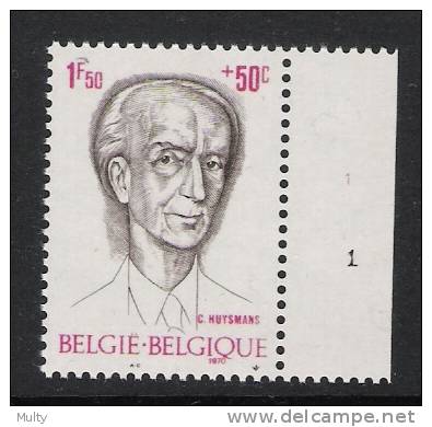 Belgie OCB 1557 (**) Met Plaatnummer 1. - 1961-1970