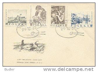 POLSKA / POLAND  : 1959 : Y. 967,68,70,71 : FDC : PAINTING,CHELMONSKI,WYSPIANSKI,MALCZEWSKI,GIERYMSKI, - FDC