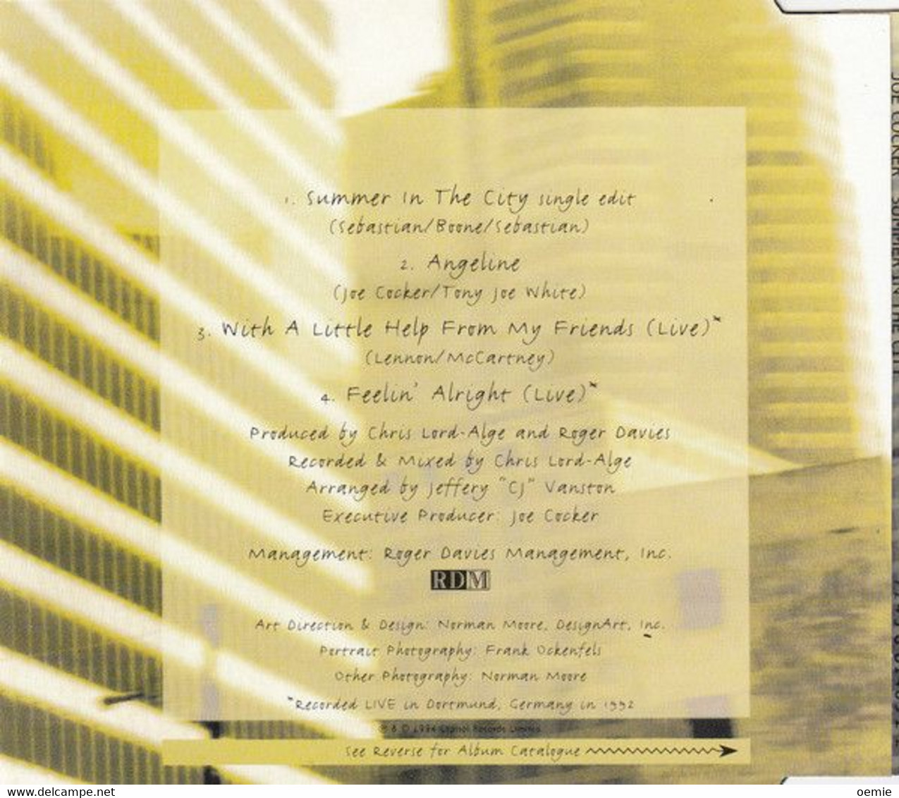 JOE  COCKER   °  SUMMER IN THE CITY    //    CD MAXI   SINGLES   NEUF  SOUS CELOPHANE - Altri - Inglese