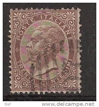 Italie , Royaume, Yvert N° 18 Ob , 30 C Brun  , TB - Used