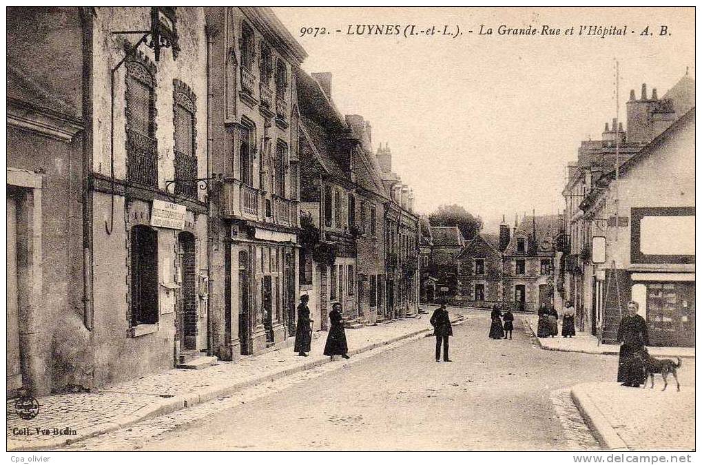 37 LUYNES Grande Rue, Hopital, Animée, Poste, Ed AB 9072, 192? - Luynes