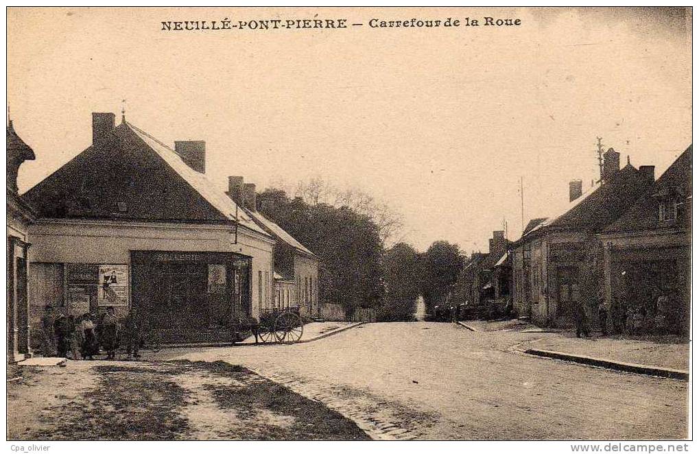 37 NEUILLE PONT PIERRE Carrefour De La Roue, Animée, Sellerie, Ed Desaix, 192? - Neuillé-Pont-Pierre