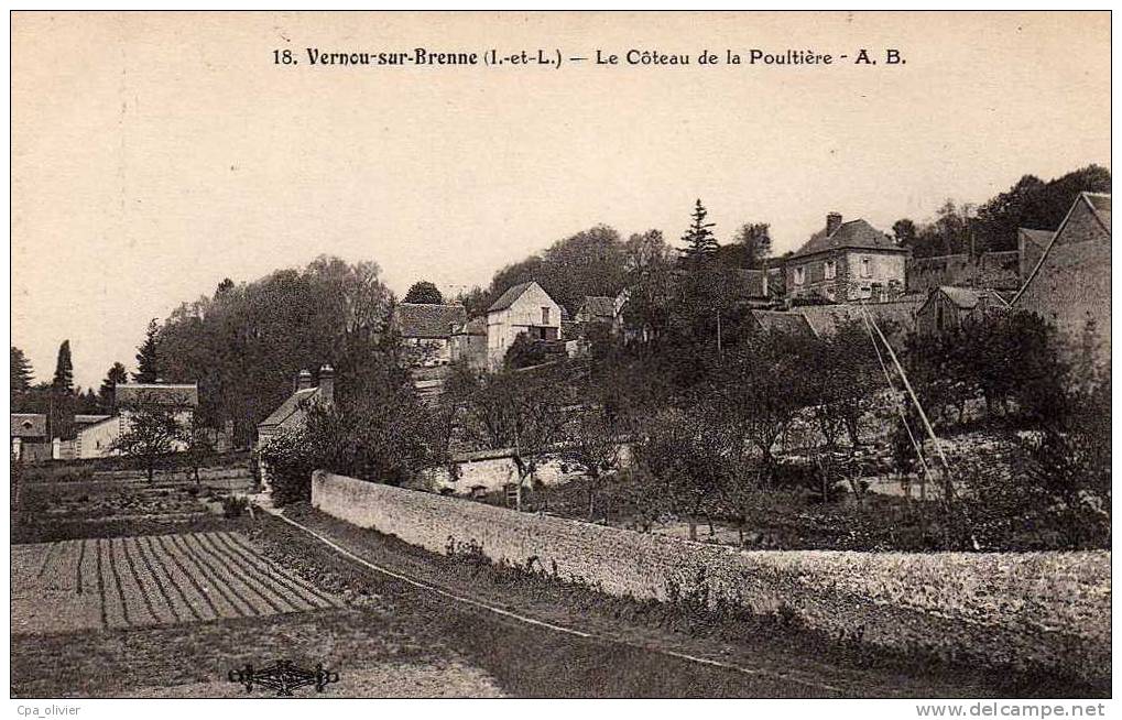 37 VERNOU SUR BRENNE (envs Vouvray) Coteau De La Poultière, Vue Générale, Ed Ab 18, 192? - Vouvray