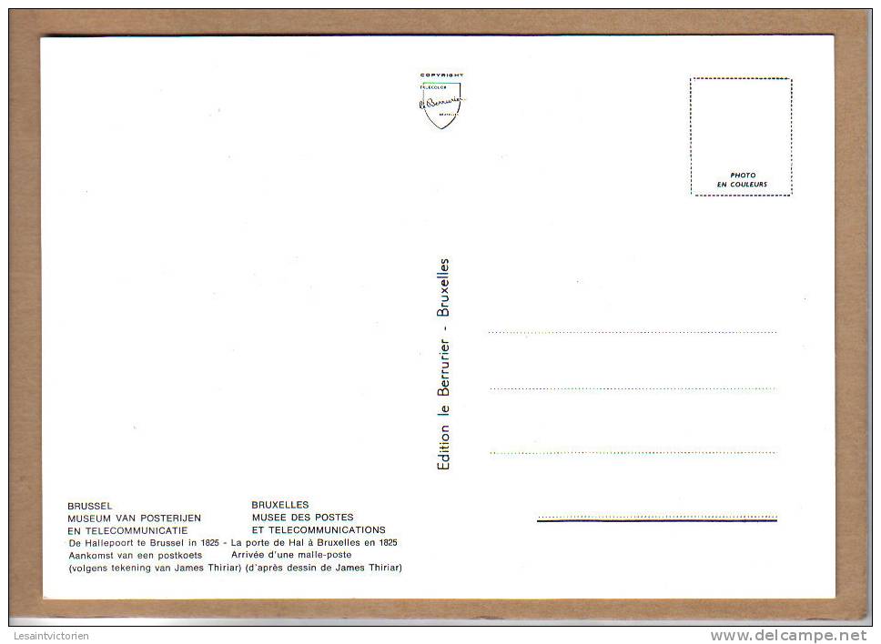 POSTES ET TELECOMMUNICATIONS MUSEE BRUXELLES MALLE-POSTE PORTE DE HAL JAMES THIRIAR - Poste & Postini
