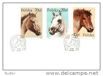POLSKA / POLAND  : 1989 : Y. 2997-3002 : FDC : LANDBOUW,AGRICULTURE,PAARD,CHEVAL,HORSE, - FDC