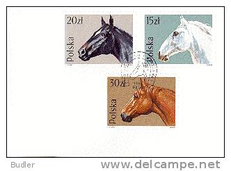 POLSKA / POLAND  : 1989 : Y. 2997-3002 : FDC : LANDBOUW,AGRICULTURE,PAARD,CHEVAL,HORSE, - FDC