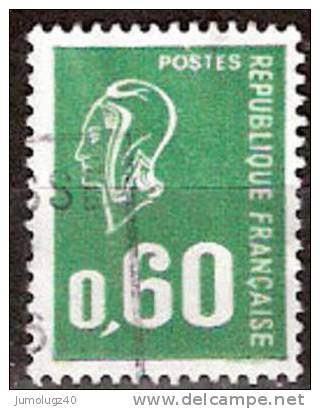 Timbre France Y&T N°1814 (01) Obl  Marianne De Béquet.  0 F.60 Vert. Cote 0,15 € - 1971-1976 Marianne De Béquet