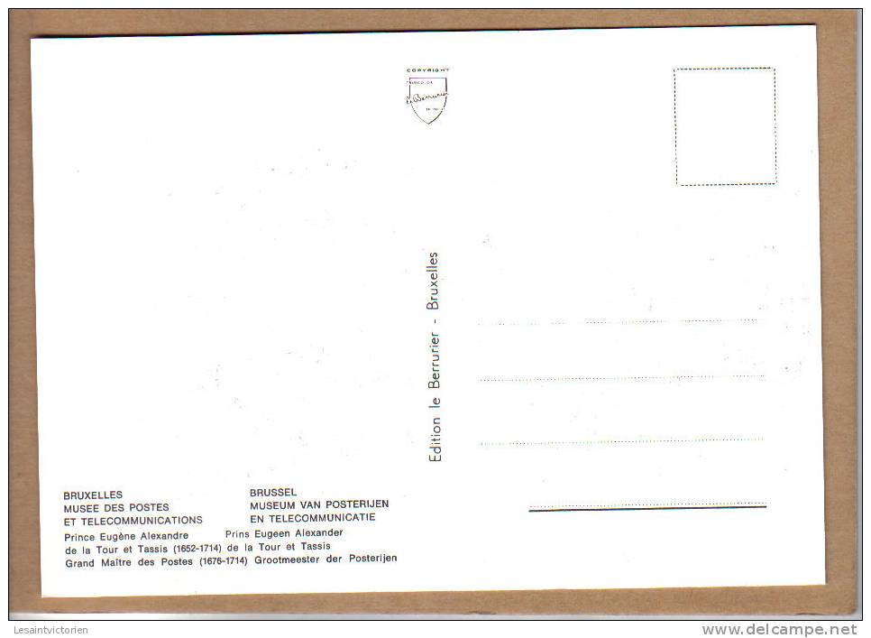 POSTES TELECOMMUNICATIONS MUSEE PRINCE EUGENE ALEXANDRE GRAND MAITRE DES POSTES - Poste & Postini