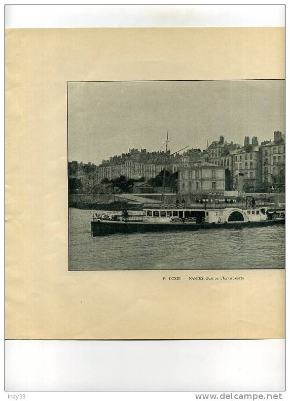 - REPROS DE PHOTOS RECTO-VERSO DE LA FIN DU XIXe S. 1. NANTES LA FOSSE 2. NANTES QUAI DE L´ILE GLORIETTE - Sonstige & Ohne Zuordnung