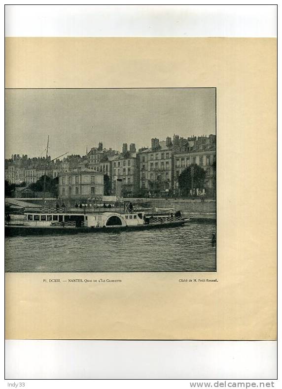 - REPROS DE PHOTOS RECTO-VERSO DE LA FIN DU XIXe S. 1. NANTES LA FOSSE 2. NANTES QUAI DE L´ILE GLORIETTE - Autres & Non Classés