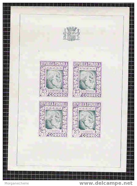 ESPAGNE, SPAIN, REPUBLICA ESPANOLA, BLOC 25 CTS,  HUERFANOS SUBNOS.DE N. 21395 - Verschlussmarken Bürgerkrieg