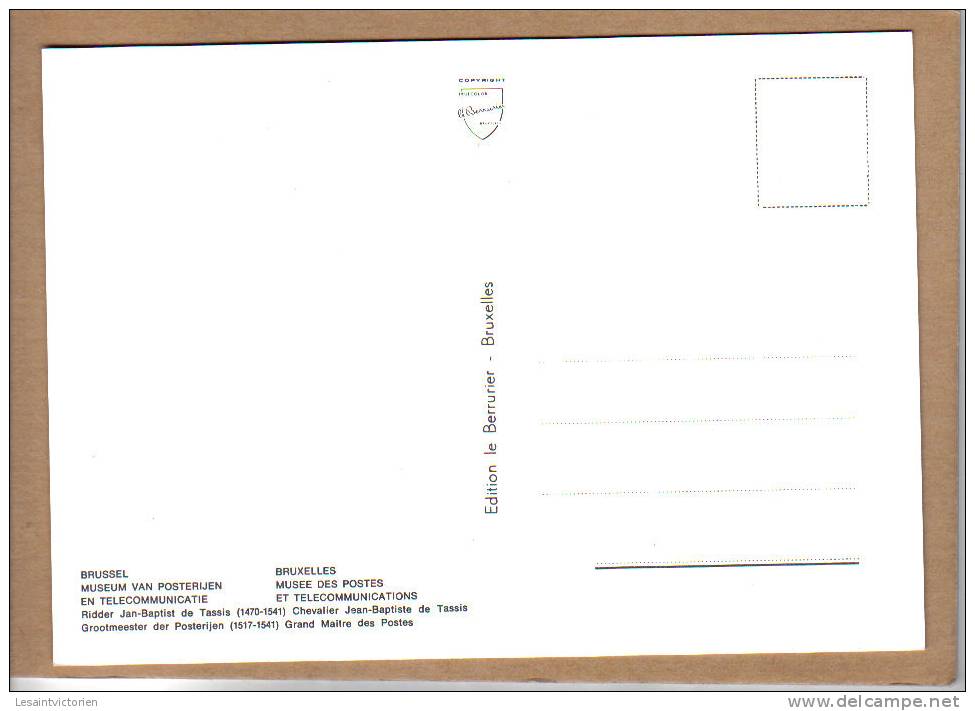 POSTES TELECOMMUNICATIONS MUSEE CHEVALIER JEAN-BAPTISTE GRAND MAITRE DES POSTES - Poste & Postini