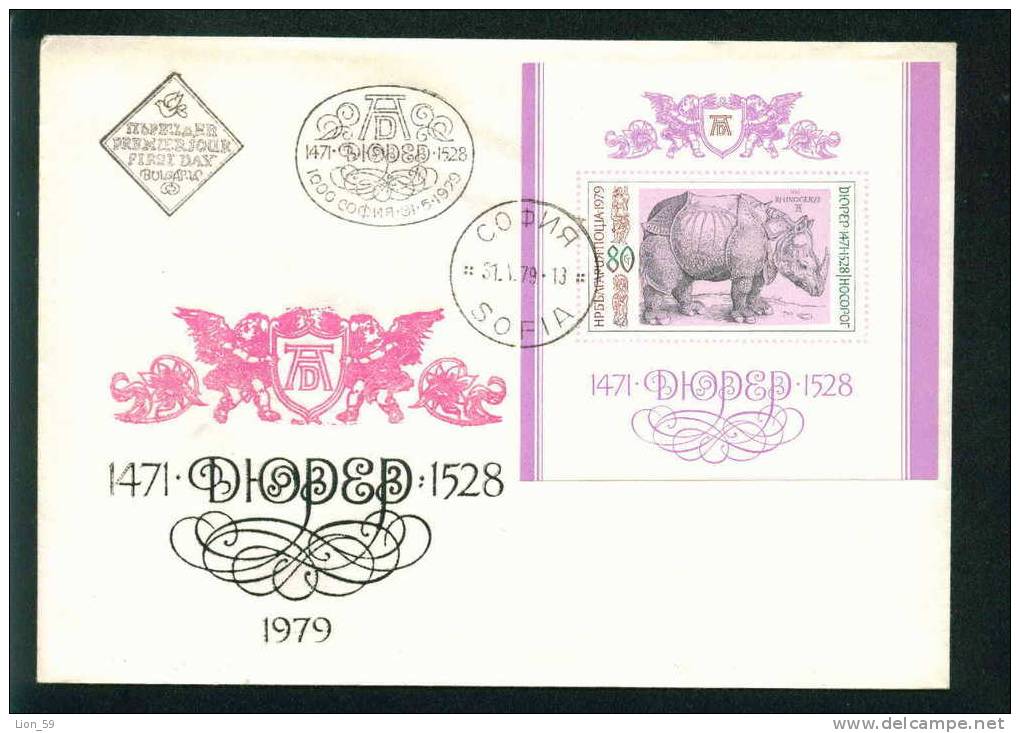 FDC 2858 Bulgaria 1979 /19 Durer Engravings BLOCK - Grafiken Von Albrecht Durer German Painter, Printmaker, Mathematicia - Incisioni