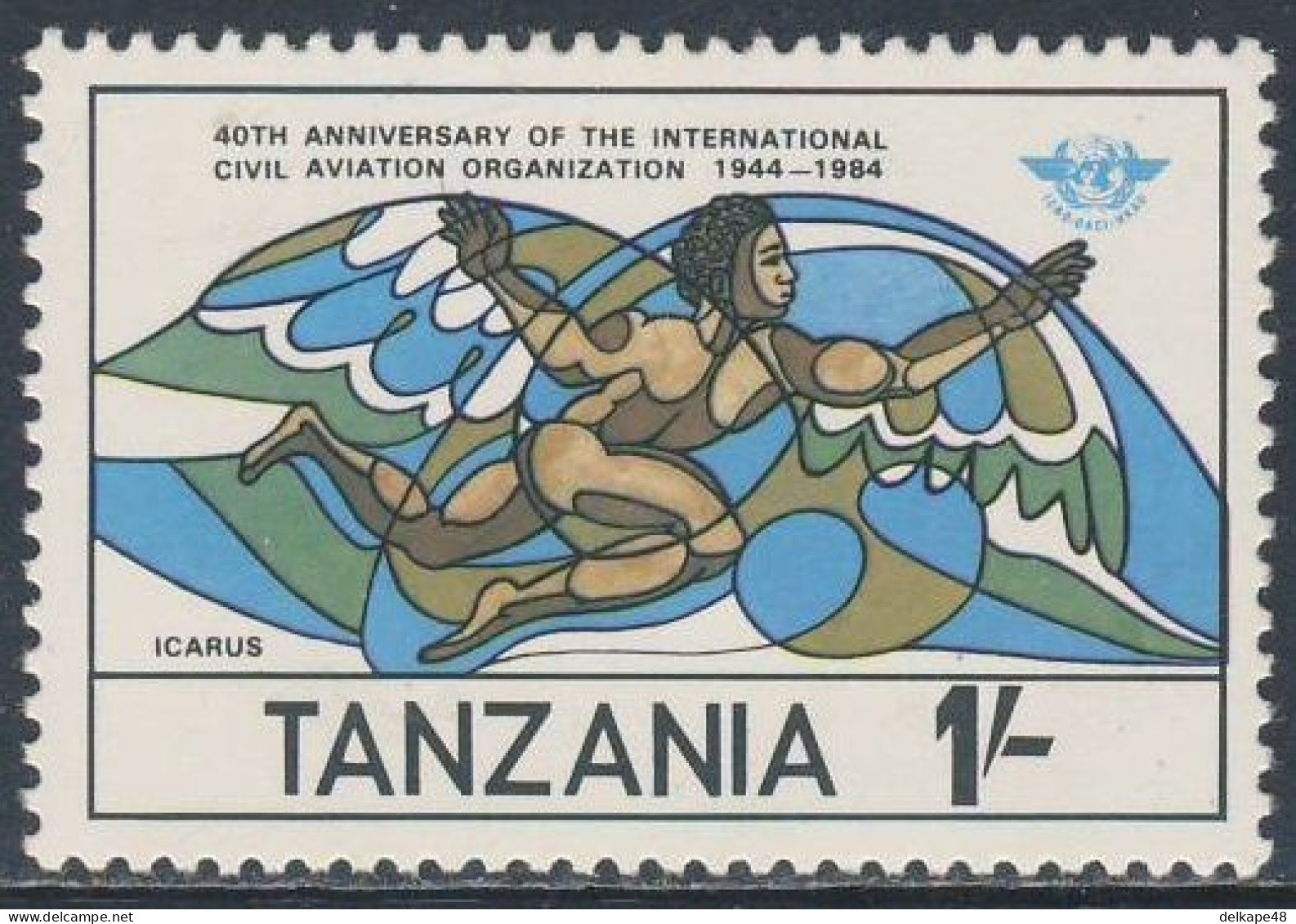 Tanzania 1984 Mi 246 YT 247 SG 405 ** Icarus - Greek Mythology - 40th Ann.Int. Civil Organization (ICAO) - Sonstige (Luft)