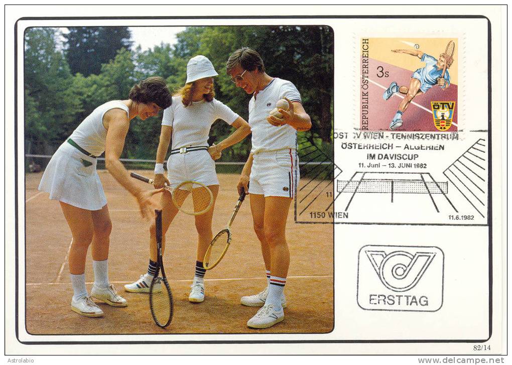 Autriche Carte Maximum 1982 " Tennis " Yvert 1536 Maximum Card - Tennis