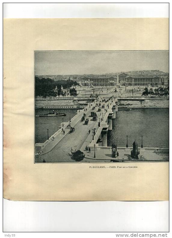 - REPROS DE PHOTOS RECTO-VERSO DE LA FIN DU XIXe S. 1. PARIS PONT DE LA CONCORDE 2. PARIS BOULEVARD DES CAPUCINES - Autres & Non Classés