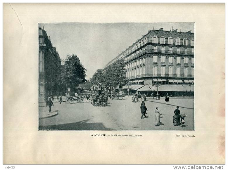 - REPROS DE PHOTOS RECTO-VERSO DE LA FIN DU XIXe S. 1. PARIS PONT DE LA CONCORDE 2. PARIS BOULEVARD DES CAPUCINES - Autres & Non Classés