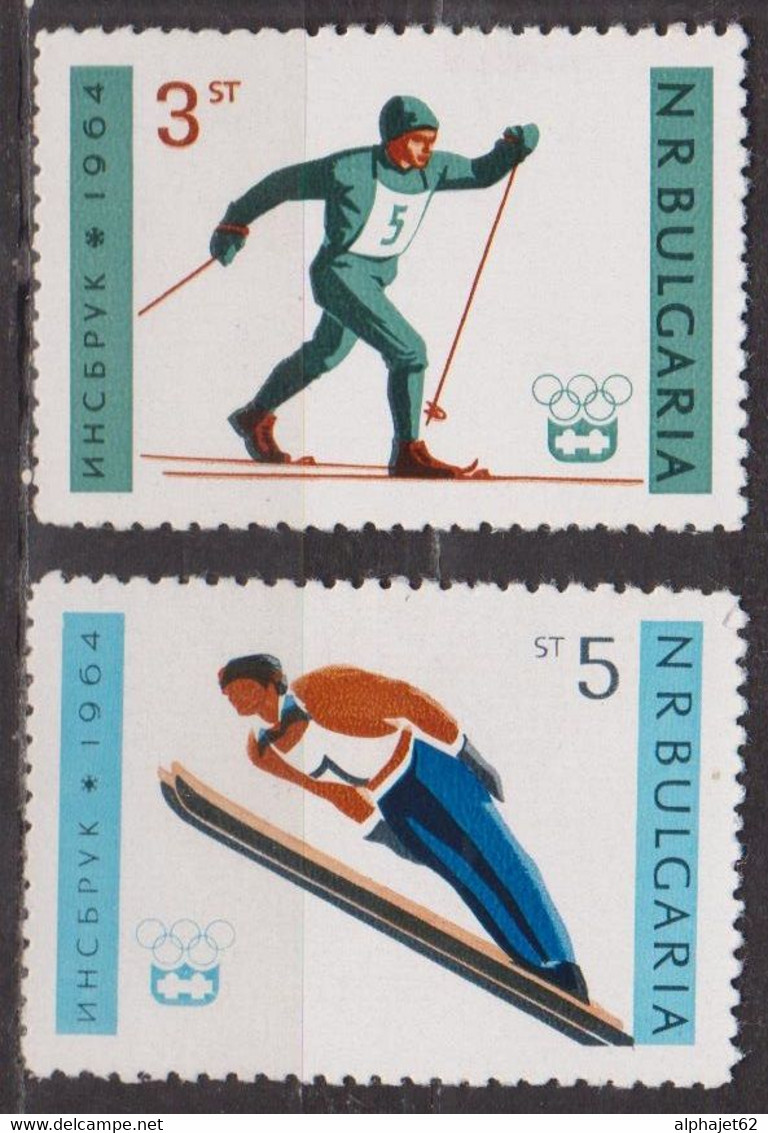 Sport - Ski Nordique - Ski De Fond, Saut à Ski - BULGARIE - Jeux Olympiques D' Innsbruck - N° 1229-1230 ** - 1964 - Unused Stamps