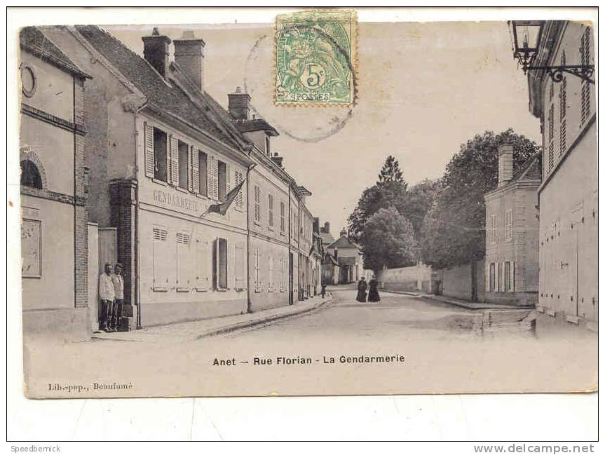 9091 ANET RUE FLORIAN . La Gendarmerie . Lib Pap Beaufumé ; - Autres & Non Classés