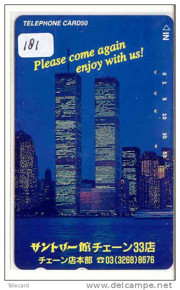 Telecarte Statue Of Liberty (181) Statue De La Liberte Twins Towers New York USA  Phonecard - Paysages