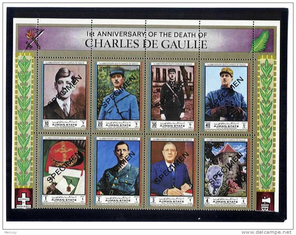 Rares De Gaulle De 1971 ** Dentelé Et Spécimen - Autres - Asie