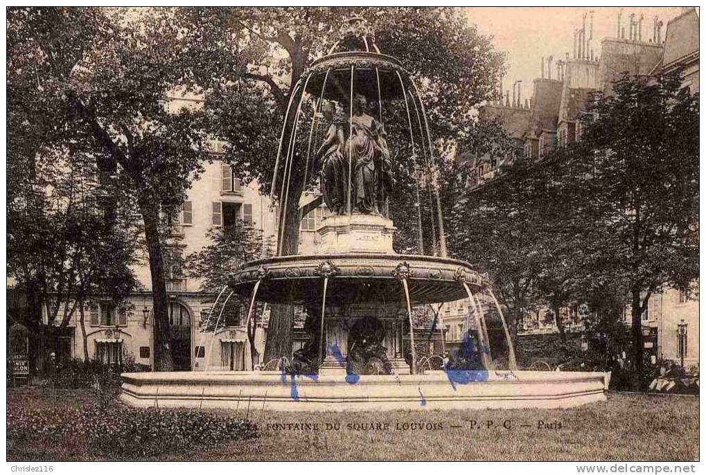 75 PARIS Fontaine Du Square Louvois  Précurseur - Distretto: 02