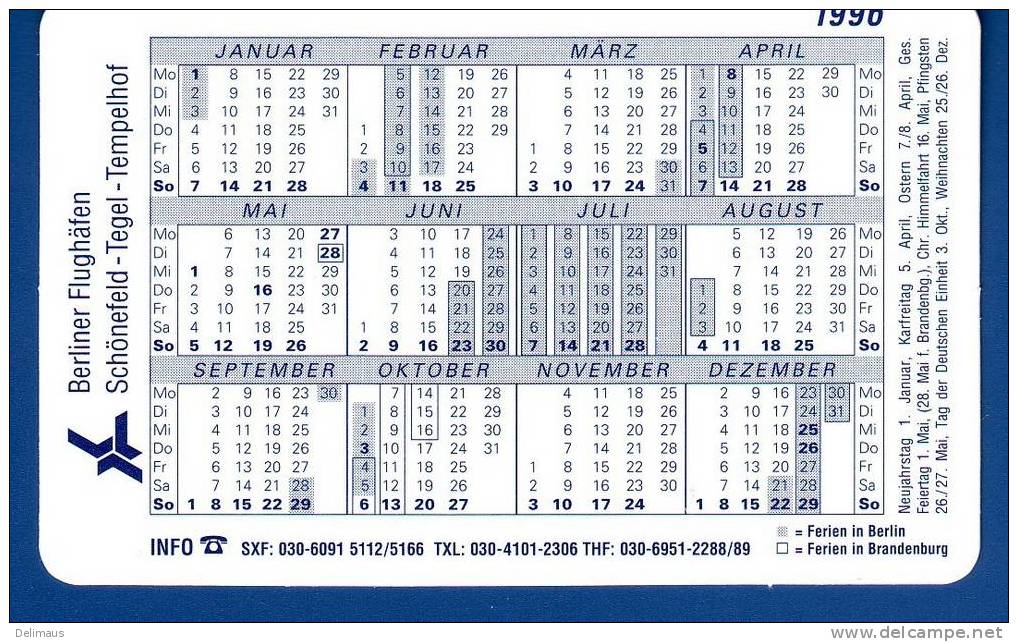 Flughafen Berlin Schönefeld Tegel Tempelhof - Kleinformat : 1991-00