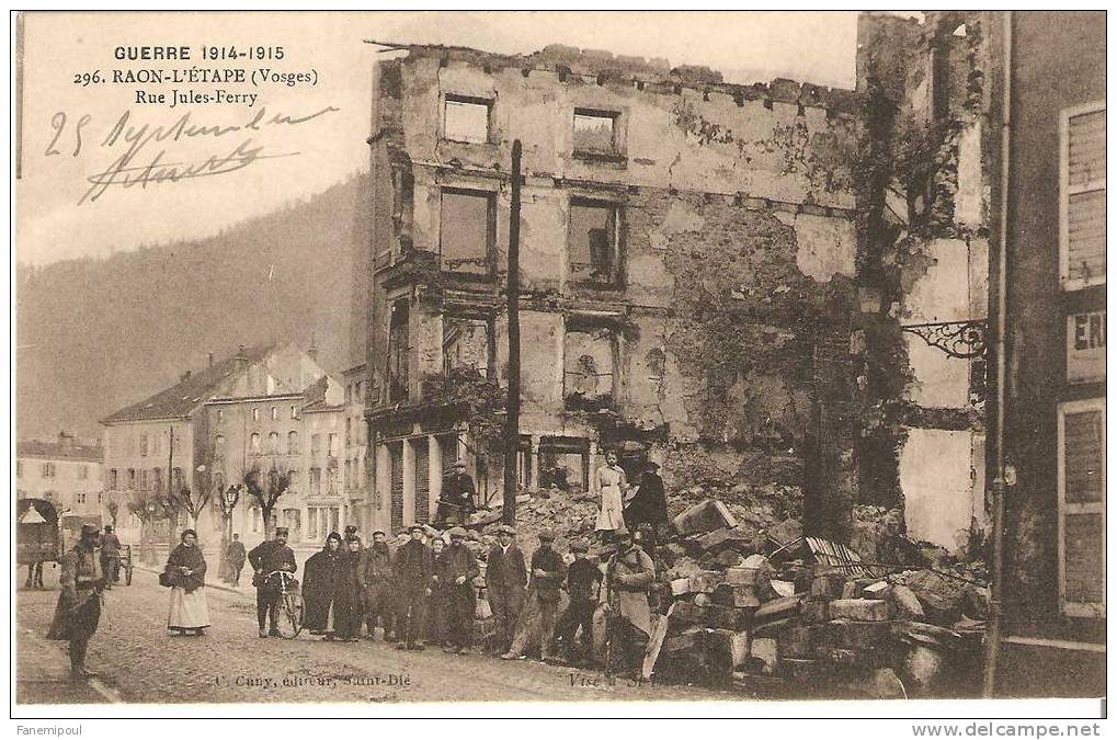 RAON-L´ETAPE . Rue Jules-Ferry   Guerre 1914-1915 - Raon L'Etape