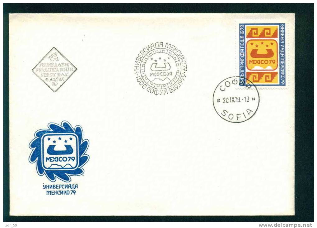 FDC 2889 Bulgaria 1979 /33 World University Games MEXICO City  / Universiade 1979, Mexiko - FDC