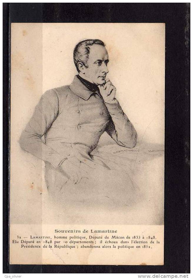 LAMARTINE Portrait, Homme Politique, Député De Macon, Poète, Souvenirs De Lamartine 32, 192? - Philosophie