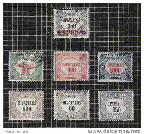 MAGYAR, HONGRIE, UNGARN HIVATALOS LOT TIMBRES DE SERVICE LOS DIENSTMARKEN 1921-1924 * + @ - Officials