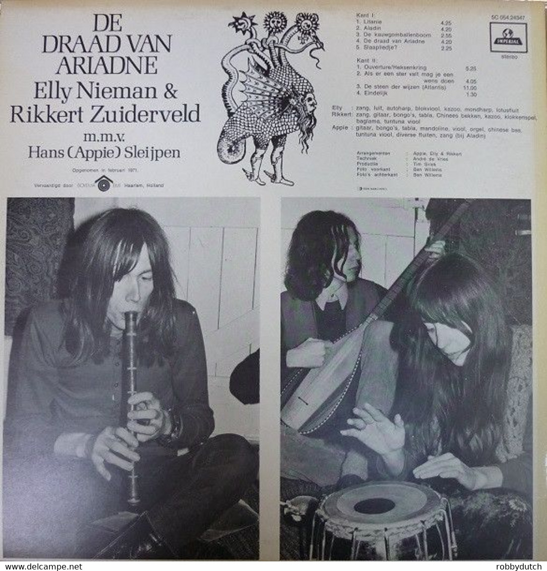 * LP * ELLY NIEMAN & RIKKERT ZUIDERVELD - DE DRAAD VAN ARIADNE (1971 Reissue On Super Sound) - Country & Folk