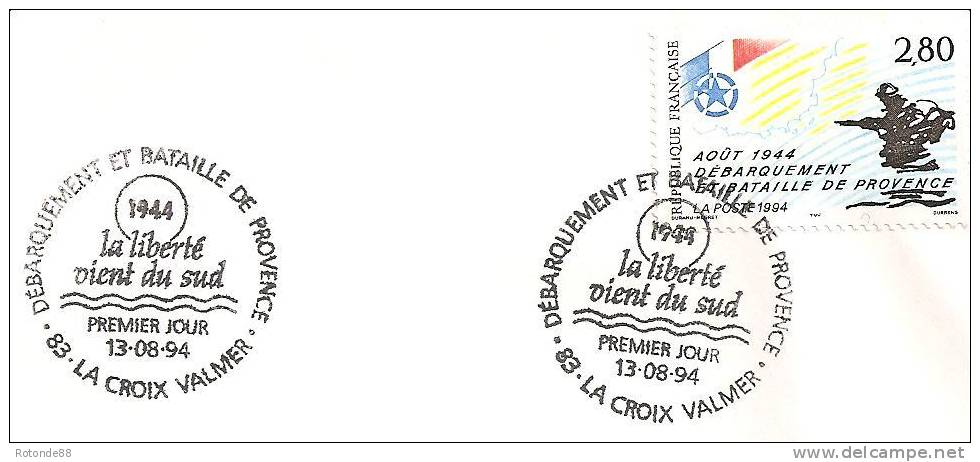 1994-50° Anniversairer Libération  83 La Croix Valmer - Commemorative Postmarks