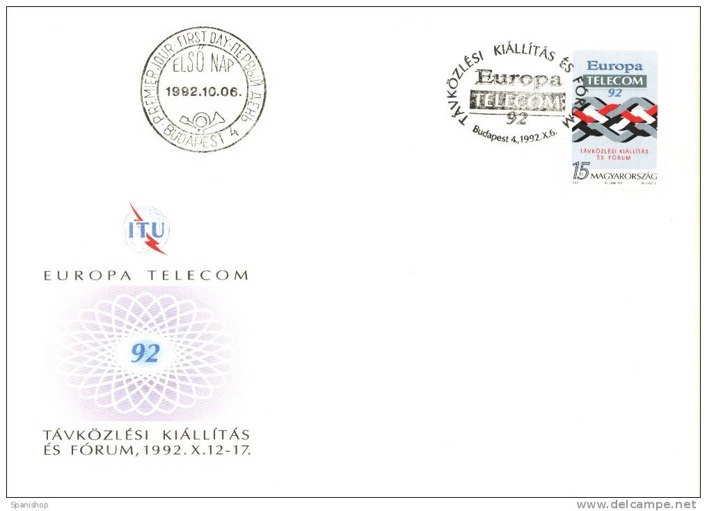 FDC HUNGARY 1992. Europa Telecom Forum - FDC