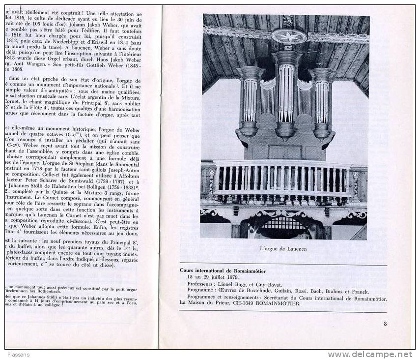 LA TRIBUNE DE L'ORGUE. Revue Suisse Romande. N°1 / 1979 Orgues - Muziek