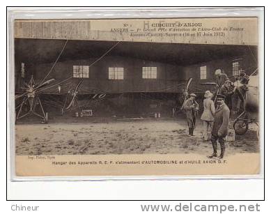 CIRCUIT D'ANJOU ANGERS HANGAR DES APPAREILS S'alimentant D'AUTOMOBILINE ET D'HUILE D'AVION - Angers