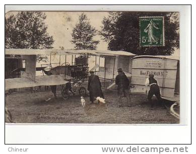 EAROPLANE FARMAN AU CAMP DE CHALONS LA RENTREE AU HANGAR - Camp De Châlons - Mourmelon