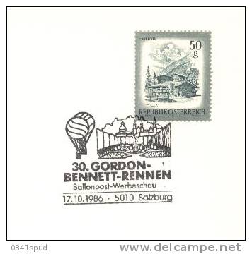 1986 Autriche Salzburg  Gordon Bennett  Vol Par Ballon  Balloon Flight  Volo Con Pallone - Mongolfiere