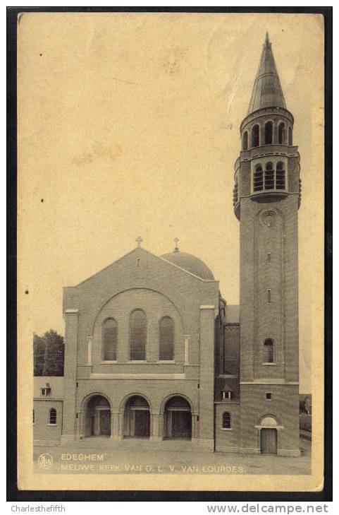 2 X " EDEGHEM KERK " Met Animatie - édit. Hermans Série L. 109  En Nels - 2 Scans - Edegem