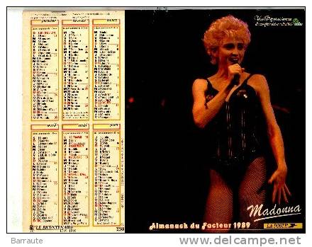 ALMANACH 1989 Oller LA POSTE -  MADONNA . - Formato Piccolo : 1991-00