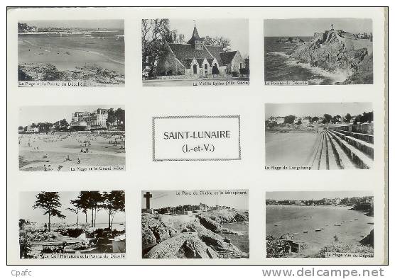 CP 1950 ST LUNAIRE MULTIVUES-église,plages,golf Etc... - Saint-Lunaire